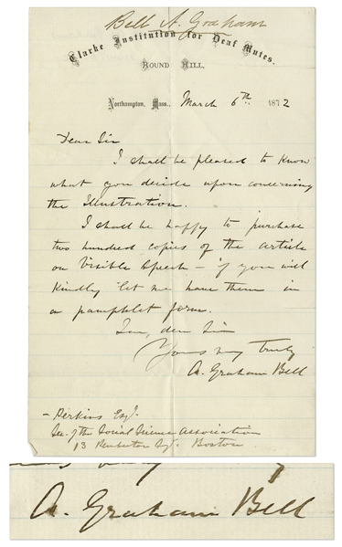 Alexander Graham Bell Autograph Letter Signed Regarding Visible Speech